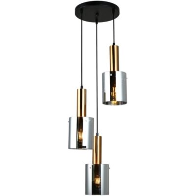 Italux PND-5581-3A-BRO+SG závesné svietidlo Sardo D330mm 3x40W E27 mosadz, dymové sklo Italux PND-5581-3A-BRO+SG závesné svietidlo Sardo D330mm 3x40W E27 mosadz, dymové sklo