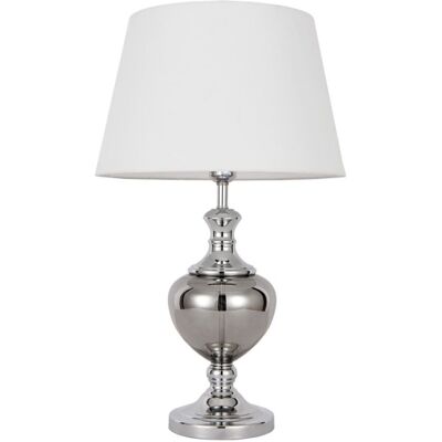 Italux TB-6620-1 stolové svietidlo Korrez D380mm 1x60W E27 chróm, biela Italux TB-6620-1 stolové svietidlo Korrez D380mm 1x60W E27 chróm, biela