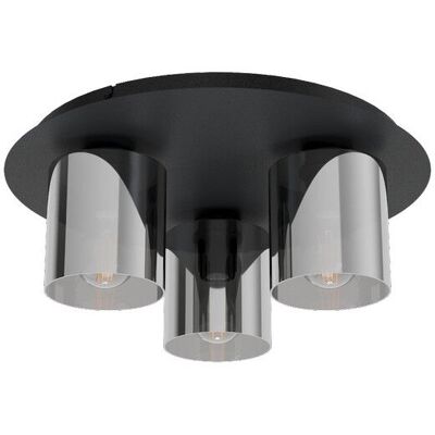 Eglo 99631 GOROSIBA 1 stropné svietidlo E27 3x40W čierna, dymové sklo Eglo 99631 GOROSIBA 1 stropné svietidlo E27 3x40W čierna, dymové sklo