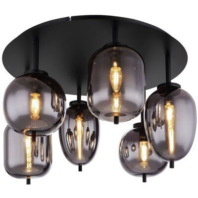 GLOBO lighting GLOBO 15345-6D BLACKY stropné svietidlo 6xE14 D650mm čierna matná, dymová GLOBO lighting GLOBO 15345-6D BLACKY stropné svietidlo 6xE14 D650mm čierna matná, dymová