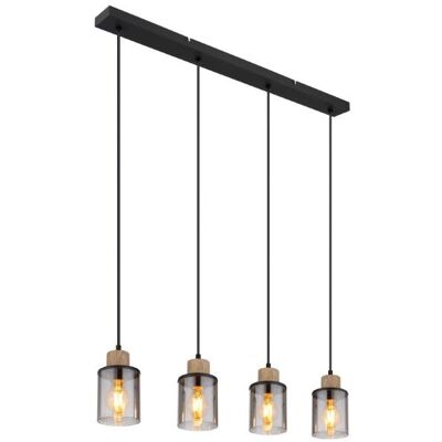GLOBO lighting GLOBO 15707-4H REID závesné svietidlo 4xE27 matná čierna, dymová GLOBO lighting GLOBO 15707-4H REID závesné svietidlo 4xE27 matná čierna, dymová