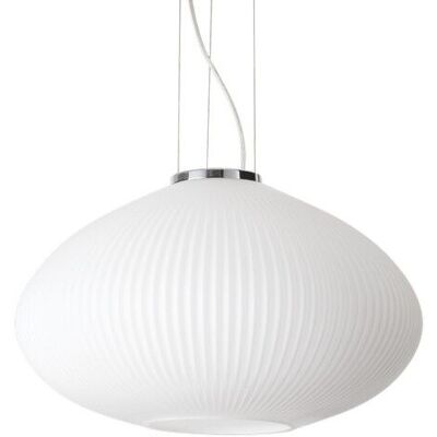Ideal Lux 264523 PLISSE" závesné svietidlo 1xE27 D450mm chróm, biela Ideal Lux 264523 PLISSE" závesné svietidlo 1xE27 D450mm chróm, biela