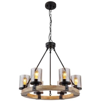 GLOBO lighting GLOBO 15555-6H LILA závesné svietidlo D590mm 6xE27 matná čierna, dymová GLOBO lighting GLOBO 15555-6H LILA závesné svietidlo D590mm 6xE27 matná čierna, dymová