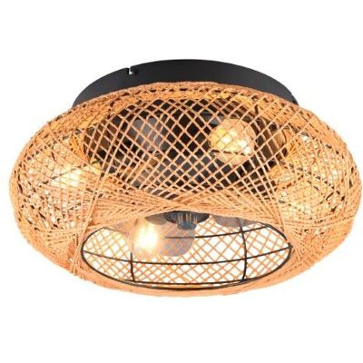 TRIO Reality R67302126 LILLESAND stropné svietidlo s ventilátorom 4xE27 D500mm čierna, béžové TRIO Reality R67302126 LILLESAND stropné svietidlo s ventilátorom 4xE27 D500mm čierna, béžové