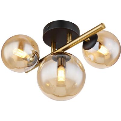 GLOBO lighting GLOBO 56135-3W RIHA stropné svietidlo 3xG9 čierna, mosadz, jantárová GLOBO lighting GLOBO 56135-3W RIHA stropné svietidlo 3xG9 čierna, mosadz, jantárová