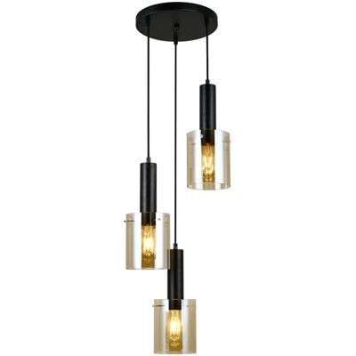 Italux PND-5581-3A-BK+AMB závesné svietidlo Sardo D330 mm 3x40W E27 čierna, jantárová Italux PND-5581-3A-BK+AMB závesné svietidlo Sardo D330 mm 3x40W E27 čierna, jantárová
