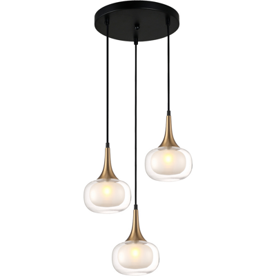ITALUX PND-99709-3A-BRO-CL Konila závesné svietidlo 3xG9 D360mm čierna, mosadz ITALUX PND-99709-3A-BRO-CL Konila závesné svietidlo 3xG9 D360mm čierna, mosadz