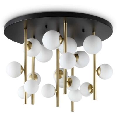 Ideal Lux 328393 PERLAGE stropné svietidlo 18xG9 D750mm saténová mosadz, biela Ideal Lux 328393 PERLAGE stropné svietidlo 18xG9 D750mm saténová mosadz, biela