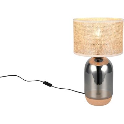 TRIO 564990157 TARA stolná lampa V430mm 1xE27 chrómová, prírodná TRIO 564990157 TARA stolná lampa V430mm 1xE27 chrómová, prírodná