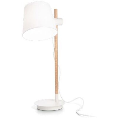 Ideal Lux 282091 AXEL stolná lampička 1xE27 biela, drevo Ideal Lux 282091 AXEL stolná lampička 1xE27 biela, drevo