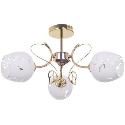 Rabalux 5098 Fauna stropné svietidlo 3xE27 D560mm zlatá, biela so vzorom Rabalux 5098 Fauna stropné svietidlo 3xE27 D560mm zlatá, biela so vzorom