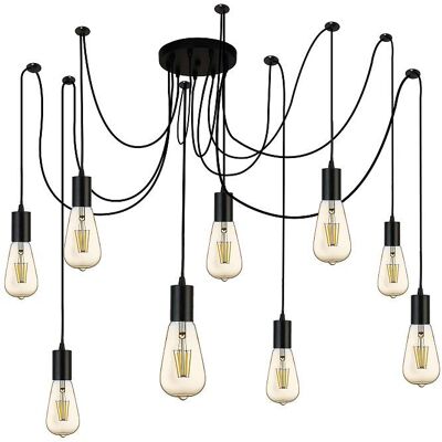 Searchlight 9669-9BK Squiggle závesné svietidlo E27 9 x 60W Searchlight 9669-9BK Squiggle závesné svietidlo E27 9 x 60W