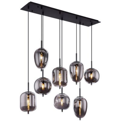 GLOBO lighting GLOBO 15345-8 BLACKY závesné svietidlo 8xE14 čierna, dymová GLOBO lighting GLOBO 15345-8 BLACKY závesné svietidlo 8xE14 čierna, dymová