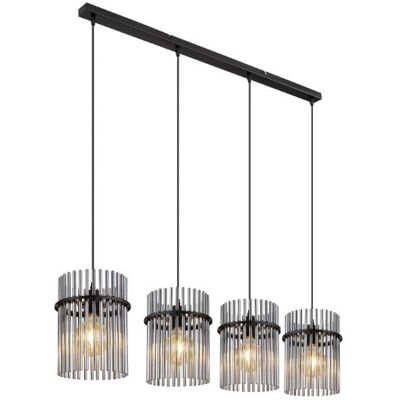 GLOBO lighting GLOBO 15698-4H GORLEY závesné svietidlo 4xE27 matná čierna, dymová GLOBO lighting GLOBO 15698-4H GORLEY závesné svietidlo 4xE27 matná čierna, dymová