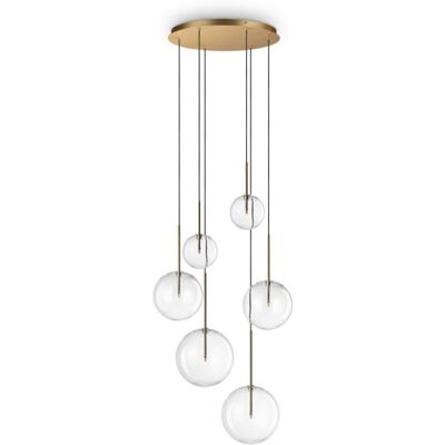 Ideal Lux 317243 EQUINOXE závesné svietidlo 6xG4 D650mm mosadzná Ideal Lux 317243 EQUINOXE závesné svietidlo 6xG4 D650mm mosadzná