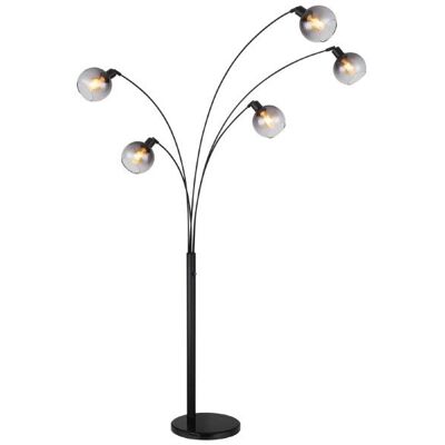 GLOBO lighting GLOBO 58228NBS SEYMOUR stojacia lampa V2080mm 5xE27 matná čierna, dymová GLOBO lighting GLOBO 58228NBS SEYMOUR stojacia lampa V2080mm 5xE27 matná čierna, dymová