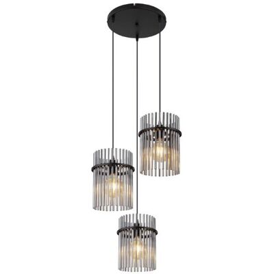 GLOBO lighting GLOBO 15698-3HR GORLEY závesné svietidlo D470mm 3xE27 matná čierna, dymová GLOBO lighting GLOBO 15698-3HR GORLEY závesné svietidlo D470mm 3xE27 matná čierna, dymová