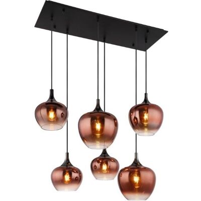 GLOBO lighting GLOBO 15548-6HG MAXY závesné svietidlo 6xE27 čierna, medená GLOBO lighting GLOBO 15548-6HG MAXY závesné svietidlo 6xE27 čierna, medená