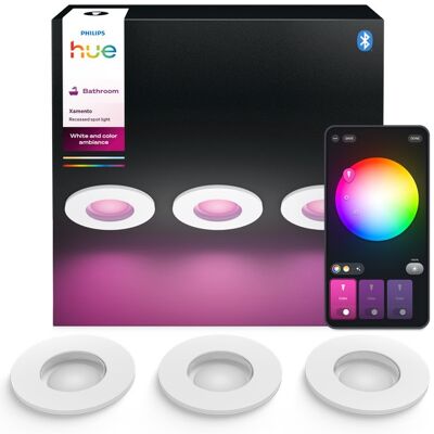 Zapustené svietidlo 3x GU10 2000–6500K biela IP44 Philips HUE White and Color Ambiance Xamento 8721103072900 balenie 3 ks Zapustené svietidlo 3x GU10 2000–6500K biela IP44 Philips HUE White and Color Ambiance Xamento 8721103072900 balenie 3 ks