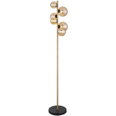 GLOBO lighting GLOBO 56135-6S RIHA stojaca lampa 6xG9 V1550mm čierna, mosadz, jantárová GLOBO lighting GLOBO 56135-6S RIHA stojaca lampa 6xG9 V1550mm čierna, mosadz, jantárová