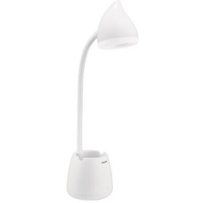 Philips 8719514443778 Hat stolná dotyková lampička so stojanom na mobil LED 4W/80lm 3000-5700K biela stmievateľná Philips 8719514443778 Hat stolná dotyková lampička so stojanom na mobil LED 4W/80lm 3000-5700K biela stmievateľná