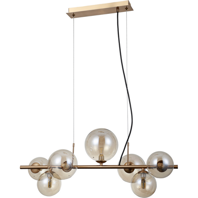 ITALUX PND-406007-7-HBR Canello závesné svietidlo 7xG9 medová mosadz, jantárová ITALUX PND-406007-7-HBR Canello závesné svietidlo 7xG9 medová mosadz, jantárová