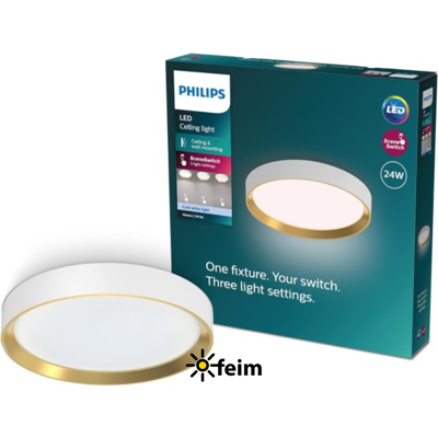 Philips 8720169301399 Hanno stropné svietidlo D384mm LED 24W/2800lm 4000K biela, zlatá, SceneSwitch Philips 8720169301399 Hanno stropné svietidlo D384mm LED 24W/2800lm 4000K biela, zlatá, SceneSwitch