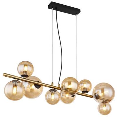 GLOBO lighting GLOBO 56135-9H RIHA závesné svietidlo 9xG9 čierna, mosadz, jantárová GLOBO lighting GLOBO 56135-9H RIHA závesné svietidlo 9xG9 čierna, mosadz, jantárová
