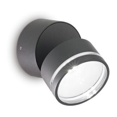 Ideal Lux 285450 OMEGA ROUND vonkajšie nástenné svietidlo LED D90mm 7W/610lm 3000K IP54 antracit Ideal Lux 285450 OMEGA ROUND vonkajšie nástenné svietidlo LED D90mm 7W/610lm 3000K IP54 antracit