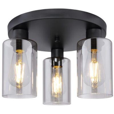 GLOBO lighting GLOBO 15465-3D HADERA stropné svietidlo D340mm 3xE27 čierna matná, dymová GLOBO lighting GLOBO 15465-3D HADERA stropné svietidlo D340mm 3xE27 čierna matná, dymová