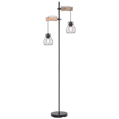 GLOBO lighting GLOBO 15326-2SN MINA Vintage stojaca lampa 2xE27 čierna, prírodné drevo GLOBO lighting GLOBO 15326-2SN MINA Vintage stojaca lampa 2xE27 čierna, prírodné drevo