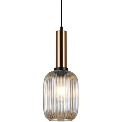 Italux PND-5588-1M-BRO+AMB závesné svietidlo Antiola D150mm 1x40W E27 mosadz, jantárová Italux PND-5588-1M-BRO+AMB závesné svietidlo Antiola D150mm 1x40W E27 mosadz, jantárová