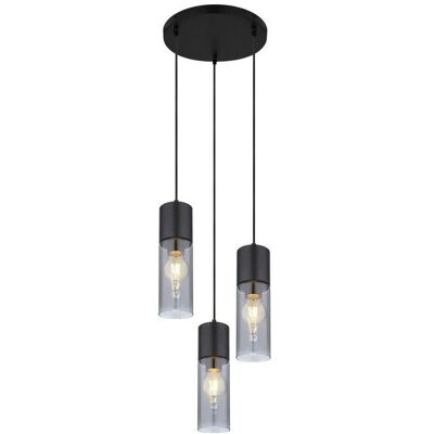 GLOBO lighting GLOBO 21000-3HB ANNIKA závesné svietidlo 3xE27 D300mm čierna, dymová GLOBO lighting GLOBO 21000-3HB ANNIKA závesné svietidlo 3xE27 D300mm čierna, dymová