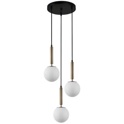 ITALUX PND-2324-3A GD+OPAL Ravena závesné svietidlo 3xE27 D350mm mosadzná, biela ITALUX PND-2324-3A GD+OPAL Ravena závesné svietidlo 3xE27 D350mm mosadzná, biela