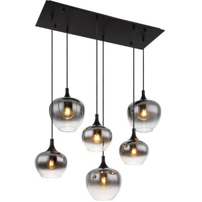 GLOBO lighting GLOBO 15548-6H MAXY závesné svietidlo 6xE27 matná čierna, dymová GLOBO lighting GLOBO 15548-6H MAXY závesné svietidlo 6xE27 matná čierna, dymová