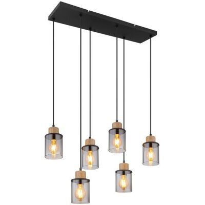 GLOBO lighting GLOBO 15707-6H REID závesné svietidlo 6xE27 matná čierna, dymová GLOBO lighting GLOBO 15707-6H REID závesné svietidlo 6xE27 matná čierna, dymová