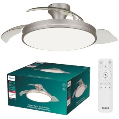 Stropný ventilátor so svetlom LED 2700–6500K nikel IP20 PHILIPS Atlas 8721103096081 Stropný ventilátor so svetlom LED 2700–6500K nikel IP20 PHILIPS Atlas 8721103096081