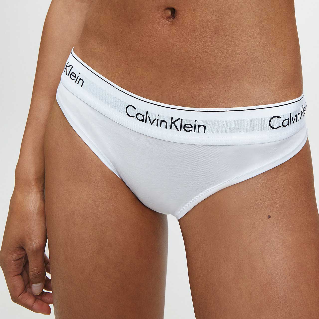 CALVIN KLEIN Biele nohavičky Bikini Brief Modern Cotton – M