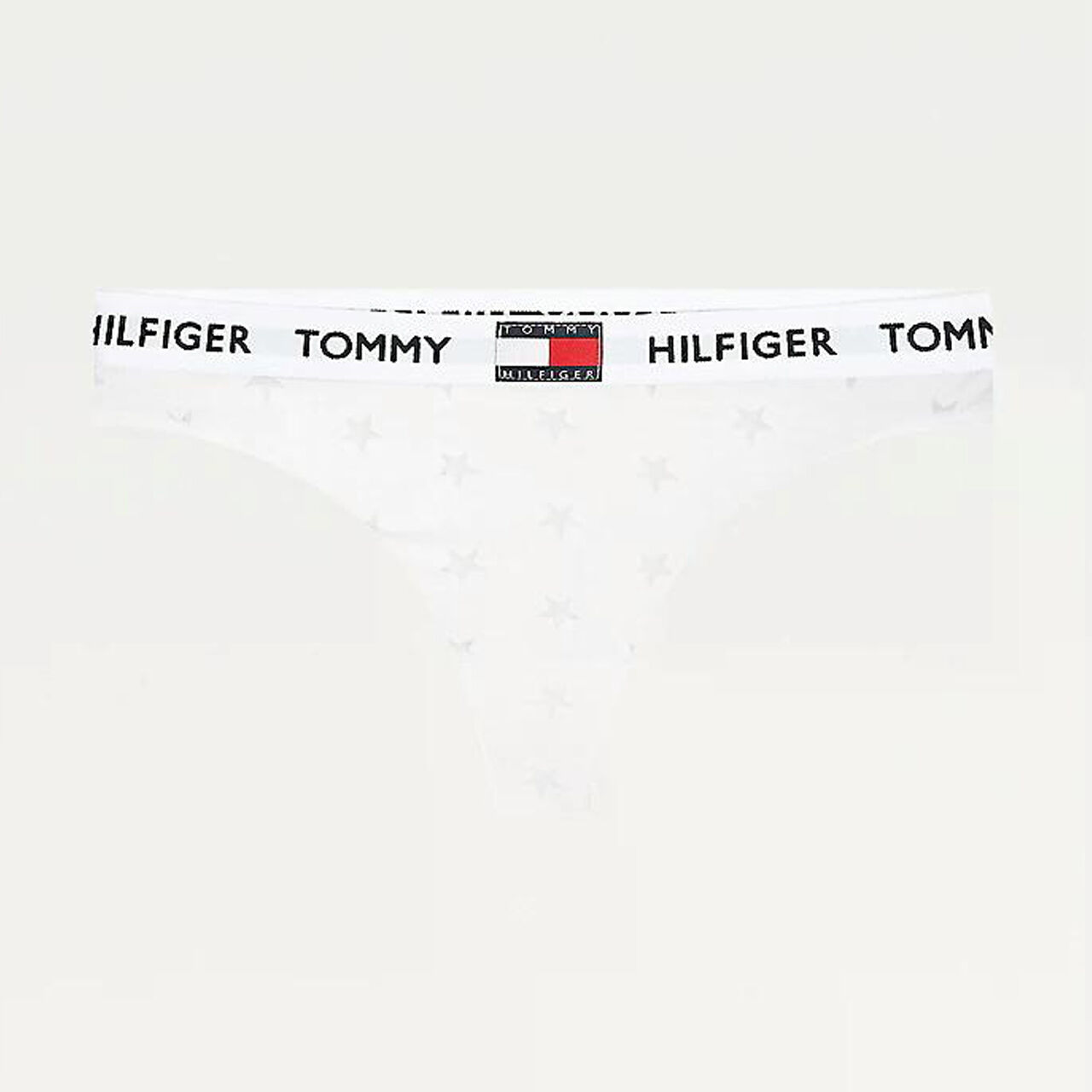 TOMMY HILFIGER Biele tangá Thong Burnout Tommy 85 – S