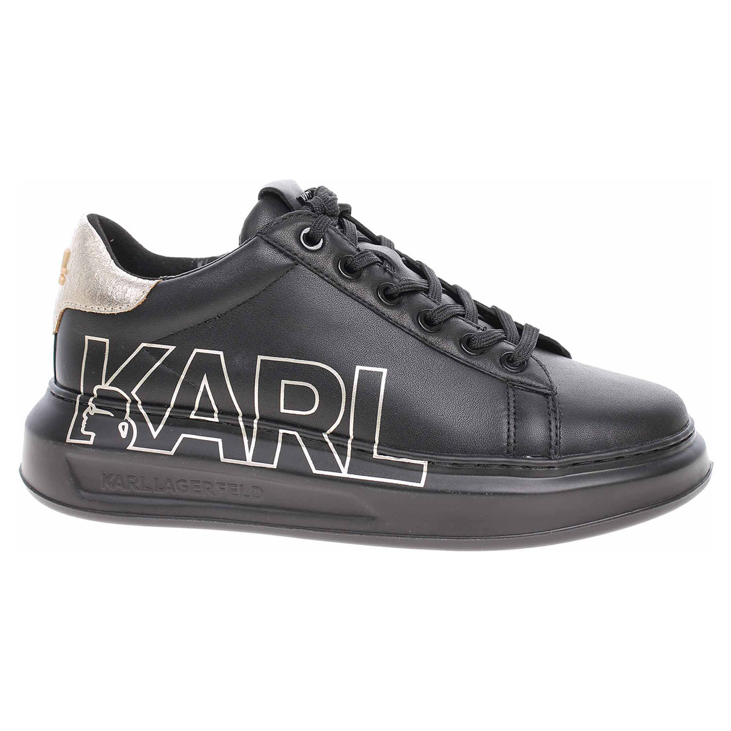 Karl Lagerfeld Dámska topánky Karl Lagerfeld KL62511 00G black lthr-gold 38