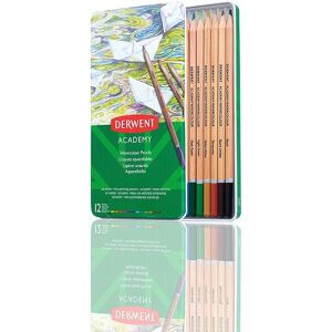 DERWENT Academy Watercolour Pencils Tin v plechovej škatuľke, šesťhranné, 12 farieb DERWENT Academy Watercolour Pencils Tin v plechovej škatuľke, šesťhranné, 12 farieb