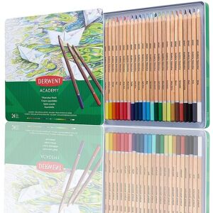 DERWENT Academy Watercolour Pencils Tin v plechovej krabičke, šesťhranné, 24 farieb DERWENT Academy Watercolour Pencils Tin v plechovej krabičke, šesťhranné, 24 farieb