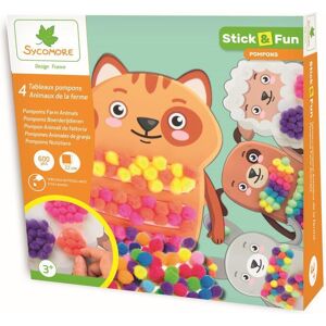 Sycomore Stick&Fun; Zdobenie brmbolcami – Hospodárske zvieratá 4 ks Sycomore Stick&Fun; Zdobenie brmbolcami – Hospodárske zvieratá 4 ks