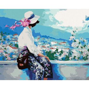 Zuty – Maľovanie Podľa Čísel – Žena Sediaca Na Múriku, 80 × 100 cm, Plátno + Rám Zuty – Maľovanie Podľa Čísel – Žena Sediaca Na Múriku, 80 × 100 cm, Plátno + Rám