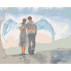 Zuty – Maľovanie Podľa Čísel – Žena S Mužom A Krídlami, 80 × 100 cm, Plátno + Rám Zuty – Maľovanie Podľa Čísel – Žena S Mužom A Krídlami, 80 × 100 cm, Plátno + Rám