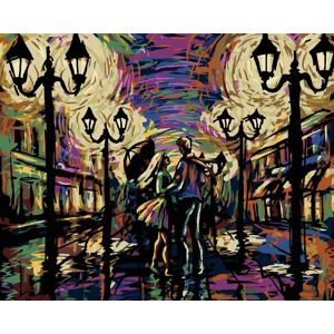 Zuty – Maľovanie podľa čísel – Zamilovaný pár pod dáždnikom, 80 × 100 cm, plátno + rám Zuty – Maľovanie podľa čísel – Zamilovaný pár pod dáždnikom, 80 × 100 cm, plátno + rám