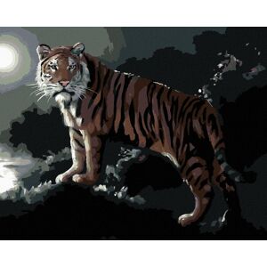 Zuty – Maľovanie podľa čísel – Tiger a spln (D. Rusty Rust), 80 × 100 cm, plátno + rám Zuty – Maľovanie podľa čísel – Tiger a spln (D. Rusty Rust), 80 × 100 cm, plátno + rám