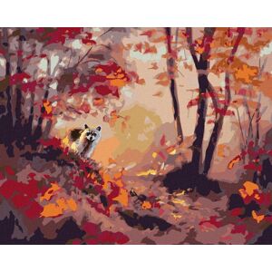Zuty – Maľovanie podľa čísel – Medvedík čistotný a jesenný les (D. Rusty Rust), 80 × 100 cm, plátno + rám Zuty – Maľovanie podľa čísel – Medvedík čistotný a jesenný les (D. Rusty Rust), 80 × 100 cm, plátno + rám