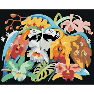 Zuty – Maľovanie podľa čísel – Papagáj Ara a kvety (D. Rusty Rust), 80 × 100 cm, plátno + rám Zuty – Maľovanie podľa čísel – Papagáj Ara a kvety (D. Rusty Rust), 80 × 100 cm, plátno + rám