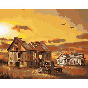 Zuty – Maľovanie podľa čísel – Stodola s rozpadnutou strechou (D. Rusty Rust), 80 × 100 cm, plátno + rám Zuty – Maľovanie podľa čísel – Stodola s rozpadnutou strechou (D. Rusty Rust), 80 × 100 cm, plátno + rám